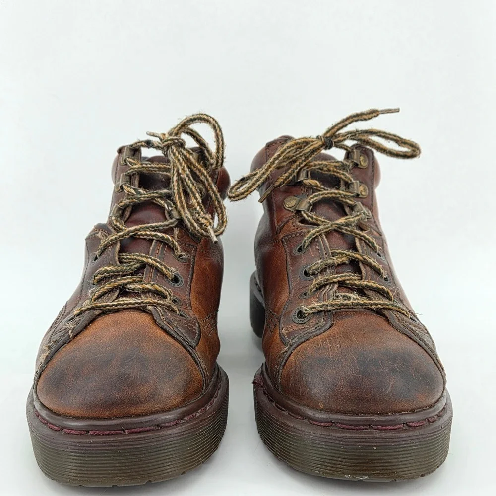 Dr. Martens 8287 Brown‎ Leather Monkey Boots Chunky Y2K Distressed Mens 7